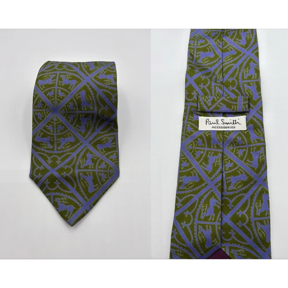 Paul Smith Tie Mens Animal Motif Novelty Silk Designer Business Casual